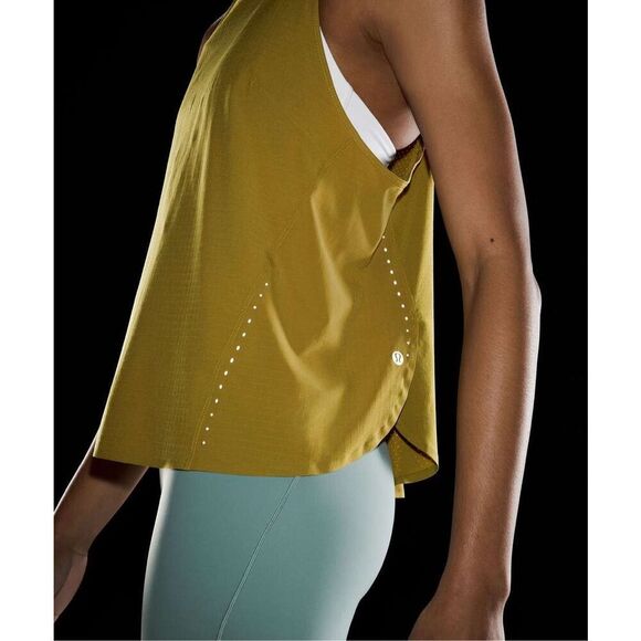 Lululemon Lightweight Stretch Reflect Running Tank Top Auric Gold Size 6 W1DHIS - Picture 4 of 9